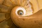 Malta, Mosta. The Rotunda of Mosta. Spiral staircase to the gallery inside the dome. Abstract Art Print